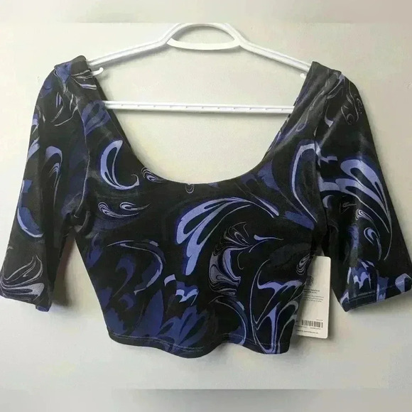 NWT ATHLETA Sport CROP top velvet texture size small support inside the shirt - Picture 4 of 15